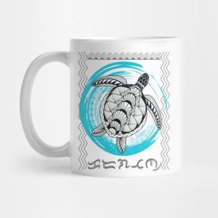 Tribal line Art Turtle/Baybayin word Karagatan (Ocean) Mug